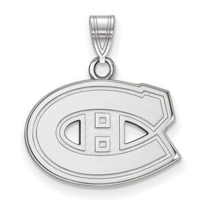 10k White Gold NHL Montreal Canadiens Small Pendant